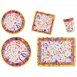 Confetti Party Place Setting Kit - 7 & 9 Inch Plates with Placemats