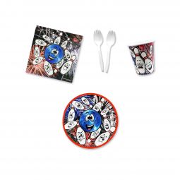 Party Lane Place Setting Kit - 7 Inch Plates with Sporks