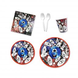 Party Lane Place Setting Kit - 7 & 9 Inch Plates with Sporks