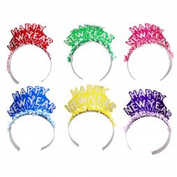 New Year's Glitter Tiaras - 72 Count