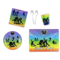 Rhythm'n Roll Place Setting Kit - 7 Inch Plates with Placemats and Sporks