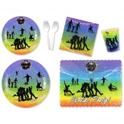 Rhythm'n Roll Place Setting Kit - 7 & 9 Inch Plates with Placemats and Sporks