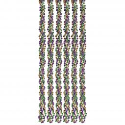 Twisted Mardi Gras Beads - 12 Count