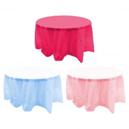 Solid Color Round Table Cover - 84 Inch