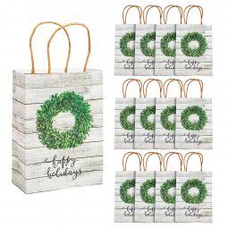 Paper Christmas Gift Bags - 12 Count