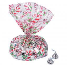 Candy Cane Cellophane Bags - 12 Count