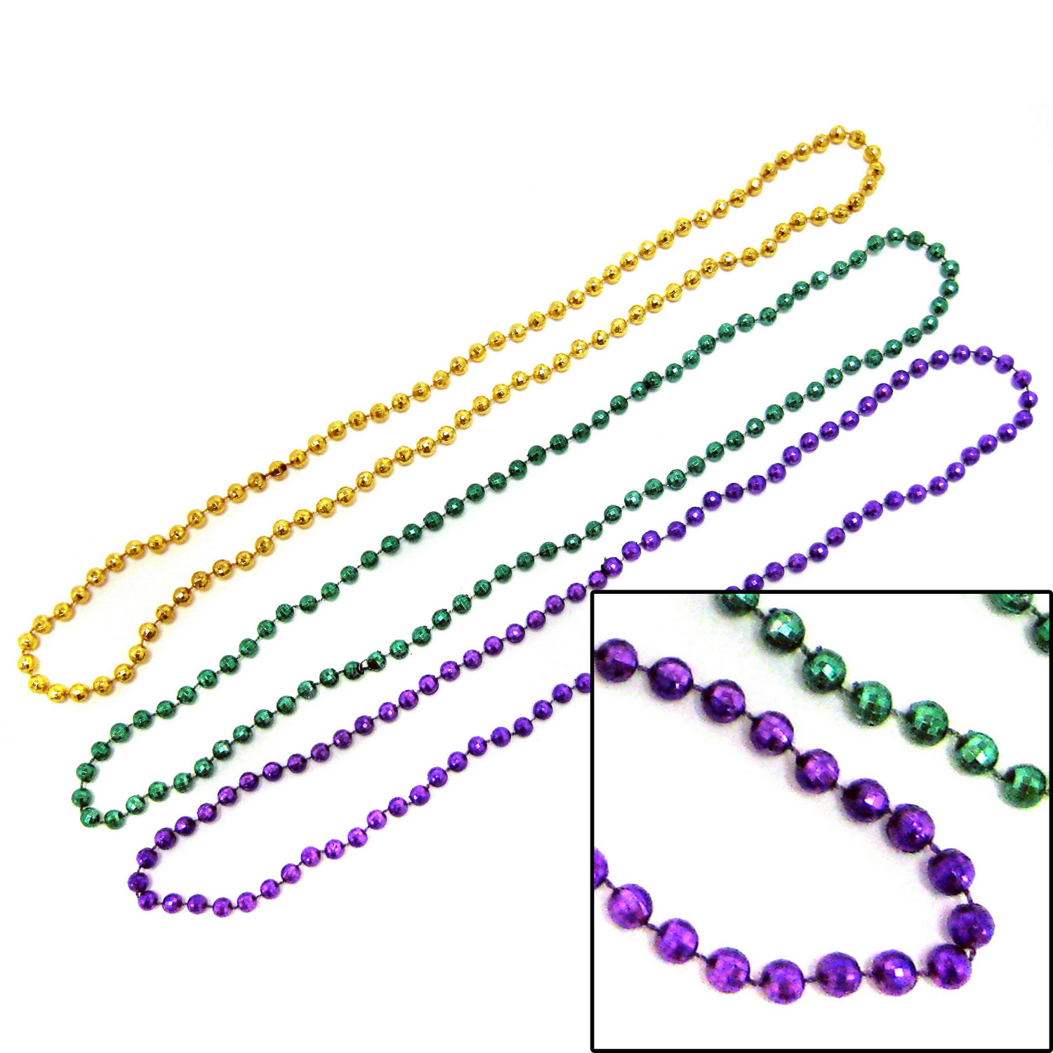 Mardi Gras Mirror Ball Beads - 12 Count