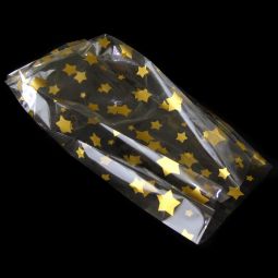 Pleated Gold Star Bags - 12 Count