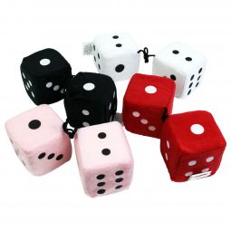 Plush Fuzzy Dice - 3 Inch - 12 Count