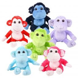 Plush Colorful Monkey - 12 Inch - Assorted Colors