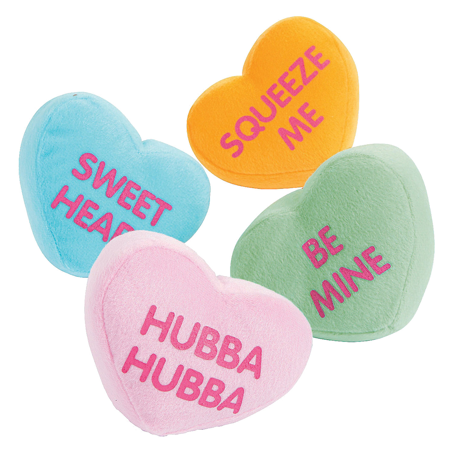 Plush Candy Hearts 4 Inch 12 Count Rebeccas Toys And Prizes