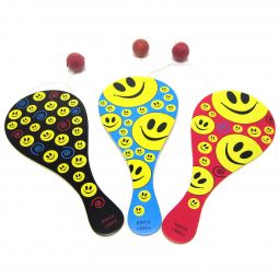 Smiley Paddle Ball Games - 12 Count