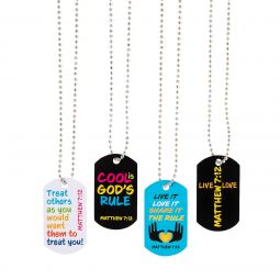 Golden Rule Dog Tag Necklaces - 12 Count