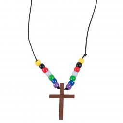 Wooden Cross Faith Necklace Craft - 12 Count