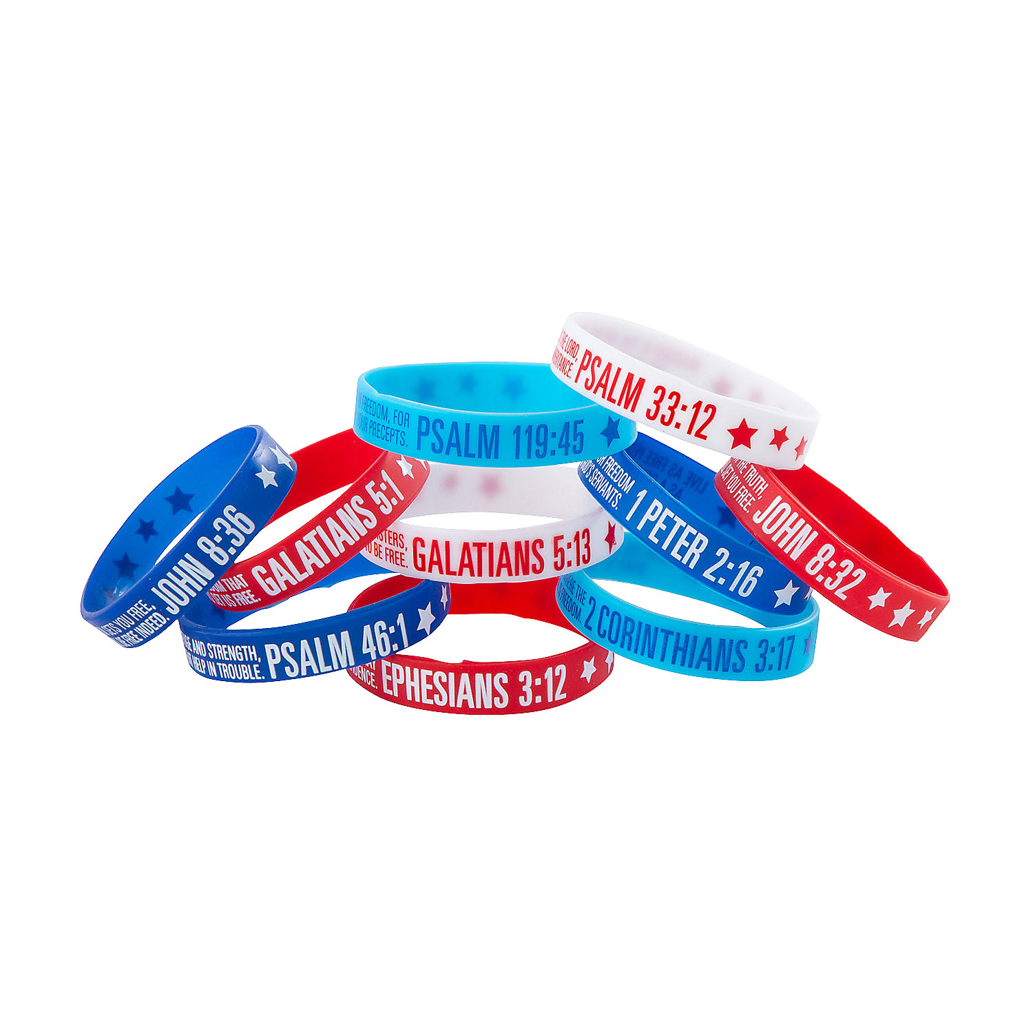 Bible Verse Rubber Bracelets - 100 Count: Rebecca's Toys & Prizes