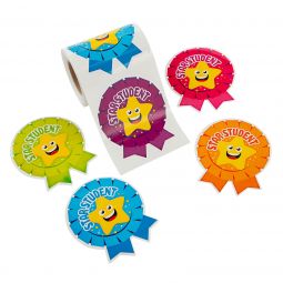 Star Student Ribbon Stickers - 100 Count