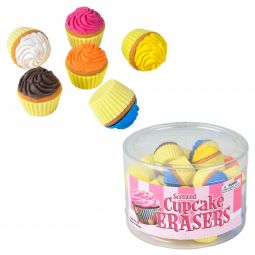 Scented Cupcake Erasers - 24 Count