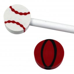Sport Ball Eraser Pencil Toppers - 12 Count