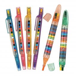 Transparent Glitter Stacking Crayons - 6 Count