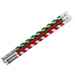 Holiday Striped Pencils - 24 Count