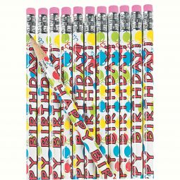 Happy Birthday Pencils - 12 Count